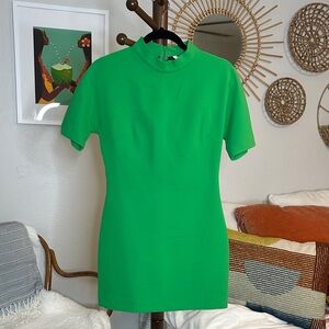 Zara Vibrant Green Short Sleeve Mini Dress